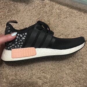 Adidas Black and Peach Sneakers